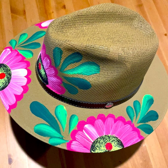 Accessories - Flowery Hand painted Sunhat (Medium)